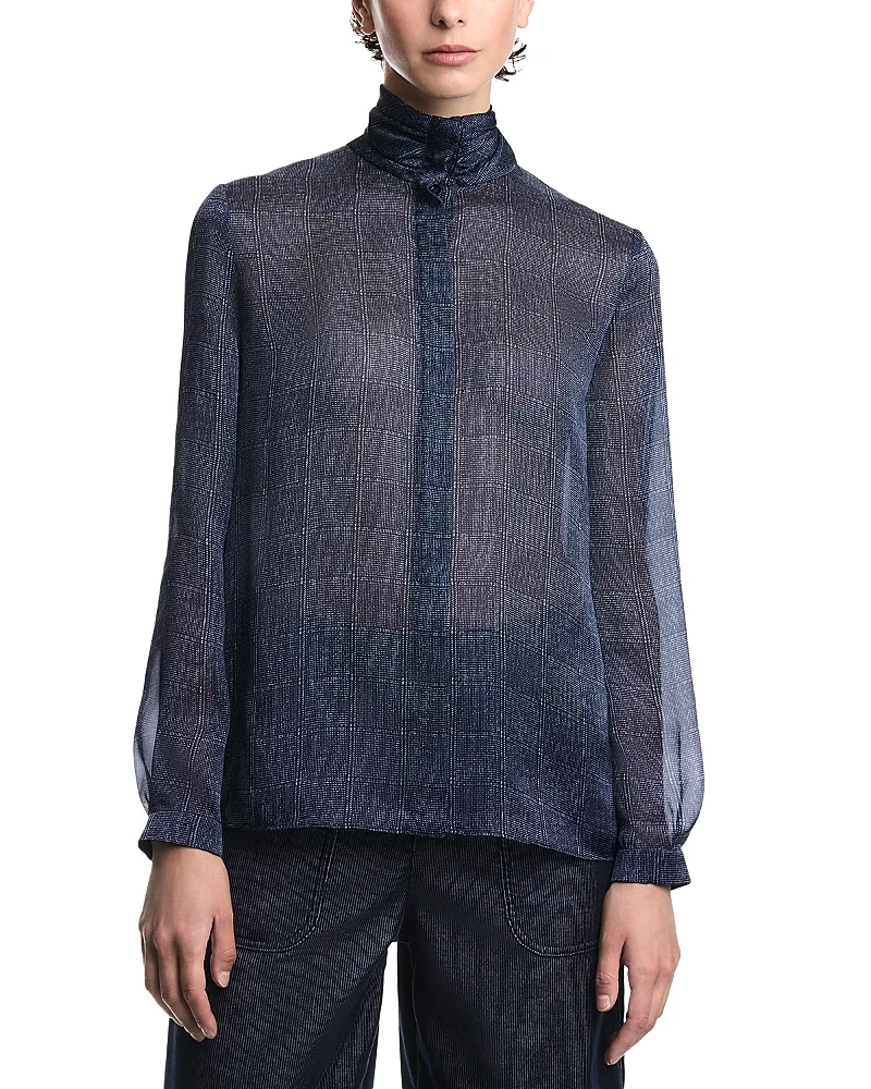 Emporio Armani Printed Satin Button Up Blouse by Armani
