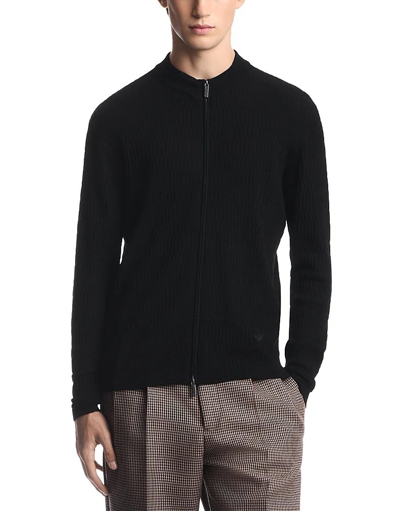 Emporio Armani Virgin Wool Fancy Stitch Cardigan