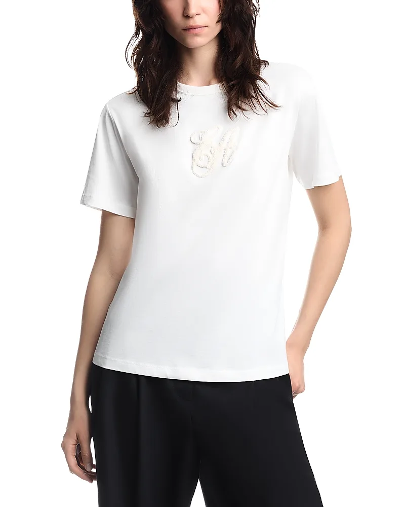 Emporio Armani Supima Cotton Jersey Embroidered Logo Tee by Armani