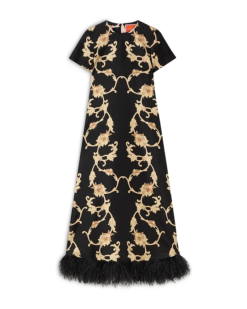 La DoubleJ Silk Feather Hem Swing Dress by La Doublej