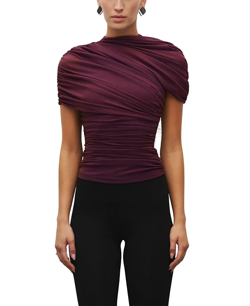 The Draped Shoulder Top by Heiress Beverly Hills