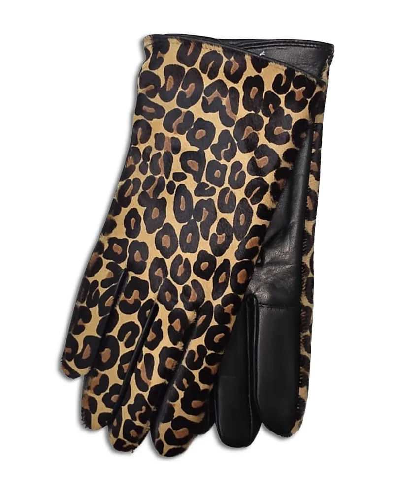 Animal Print Leather Gloves by Labonia