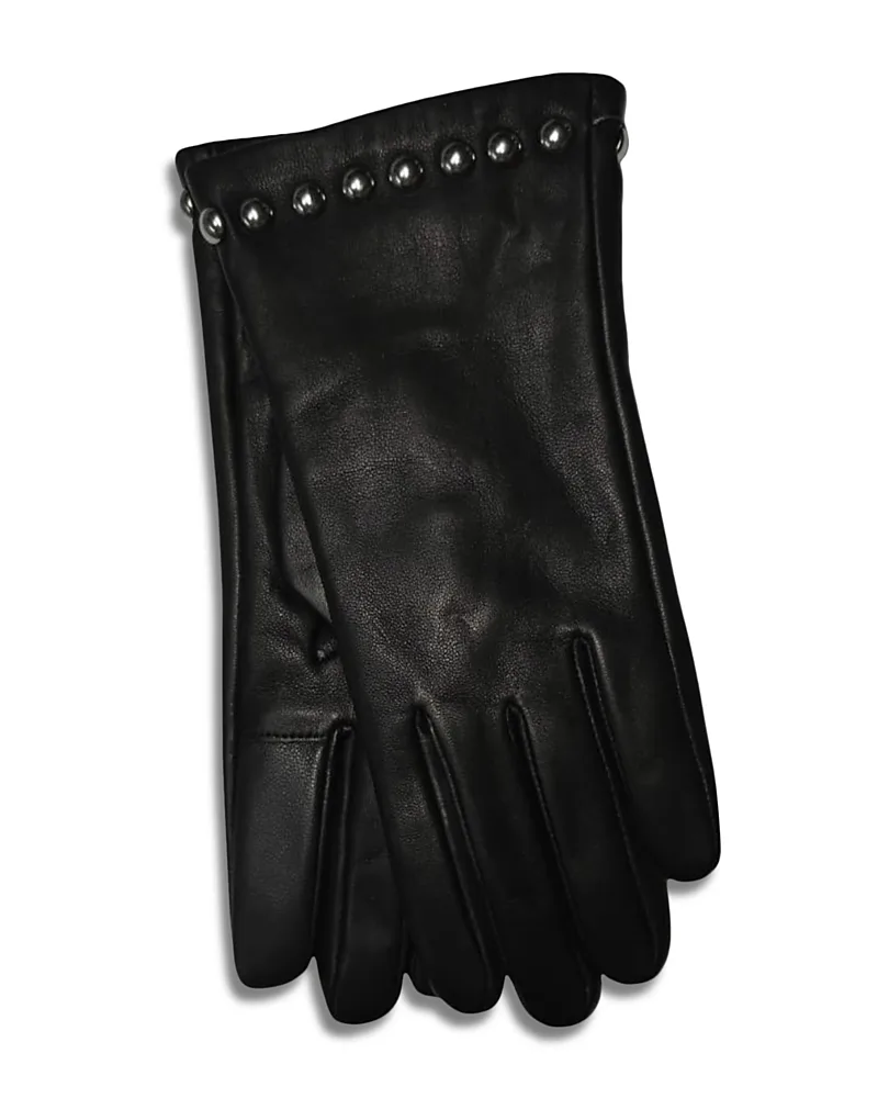 Studded Tech Leather Gloves by Labonia