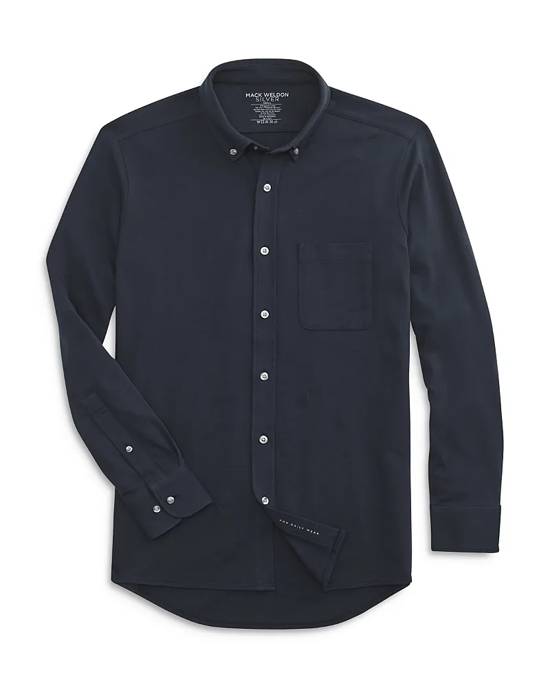 Silver Supima Cotton Blend Button Down Shirt by Mack Weldon