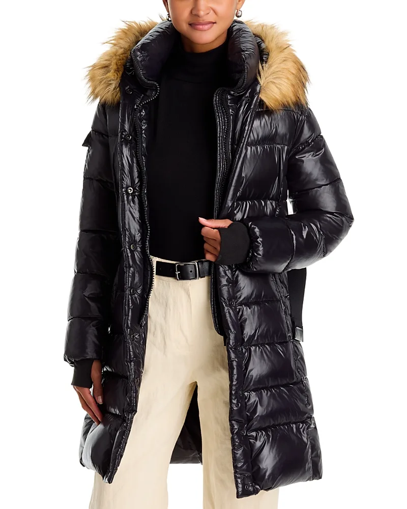 Faux Fur Trimmed Hooded Puffer Coat