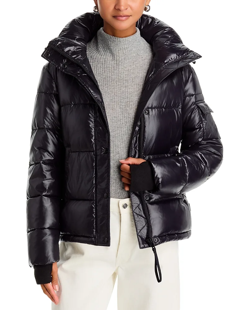 Ella Glossy Hooded Puffer Coat by AQUA