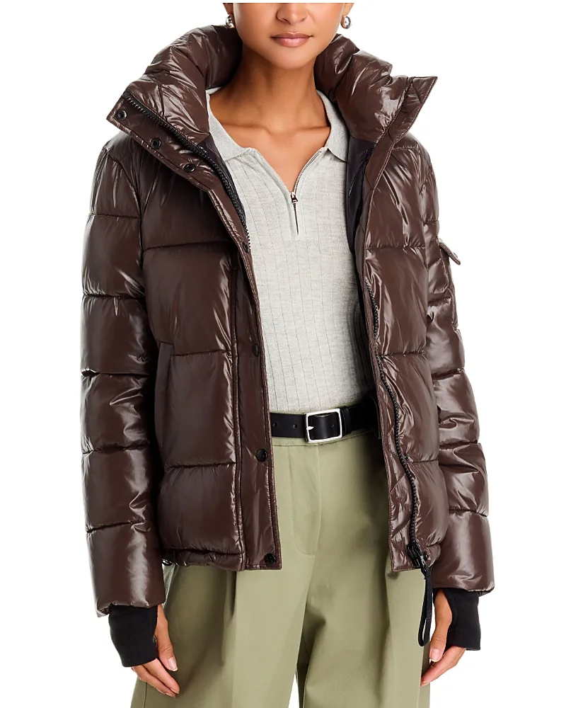 Ella Glossy Hooded Puffer Coat