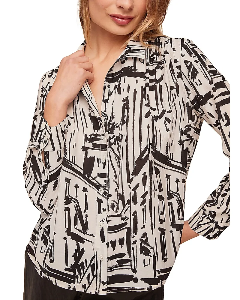 Printed Shirred Shoulder Shirt by Bella Dahl