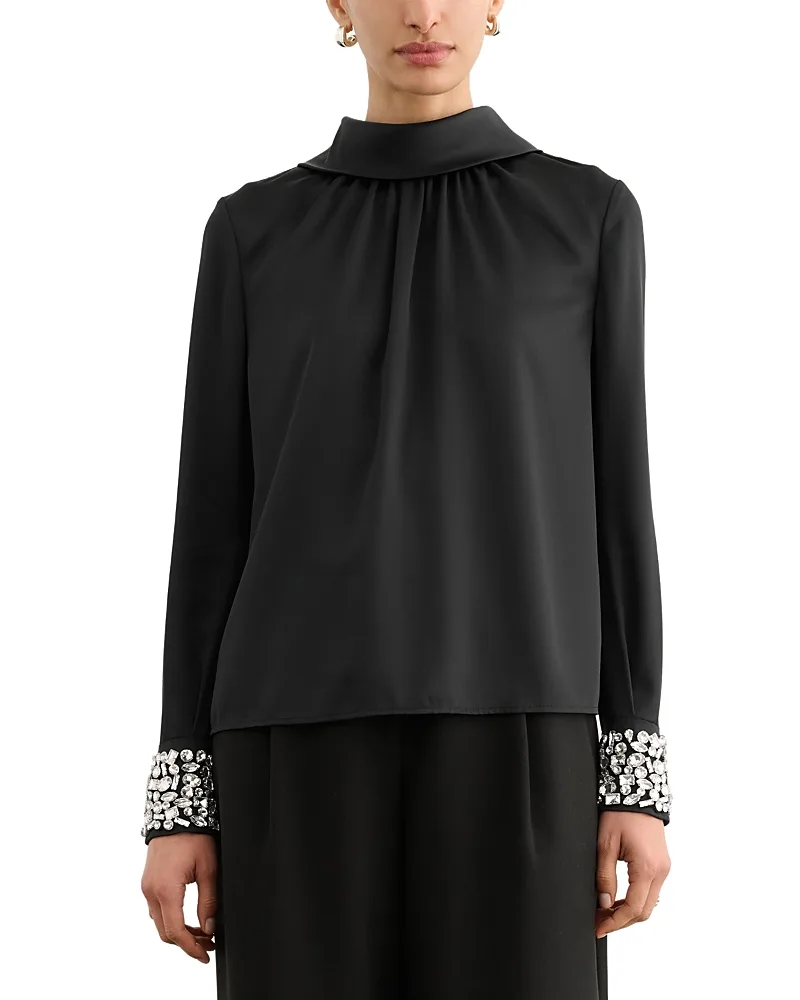 Veronica Embellished Tie Back Blouse by Toccin