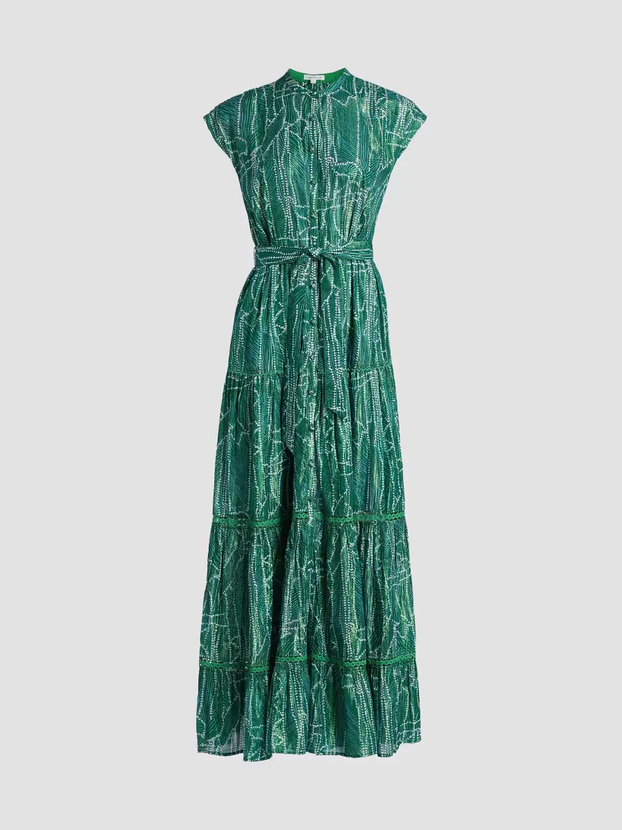Kora Printed Cotton Cap-Sleeve Maxi Dress by Poupette St Barth