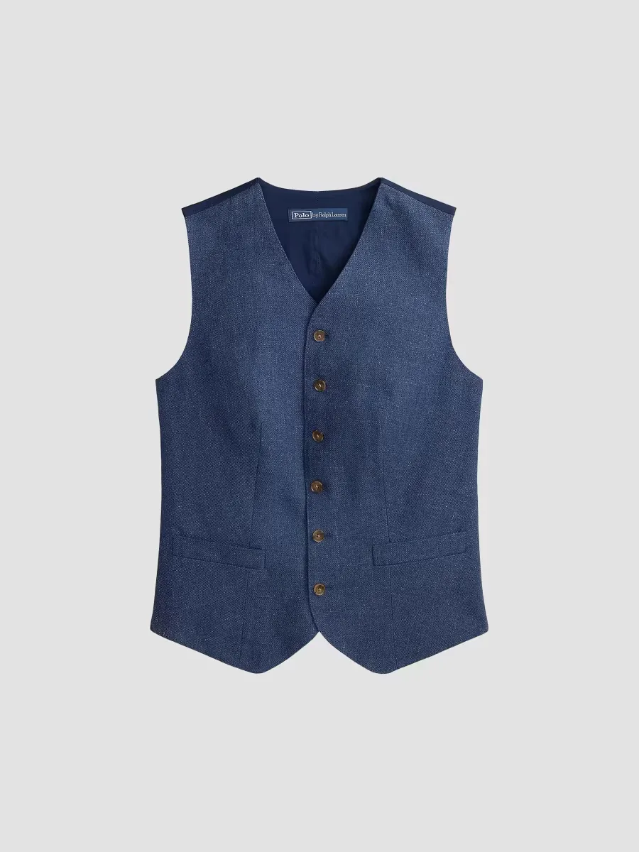 Buttoned Linen-Cotton Vest by Polo Ralph Lauren