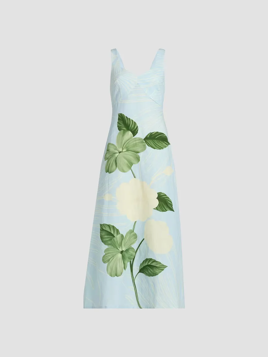 Ammama Linen Floral Print Maxi Dress by Verandah