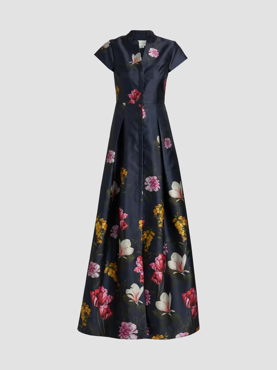 Marta Floral Satin A-Line Gown by SACHIN BABI
