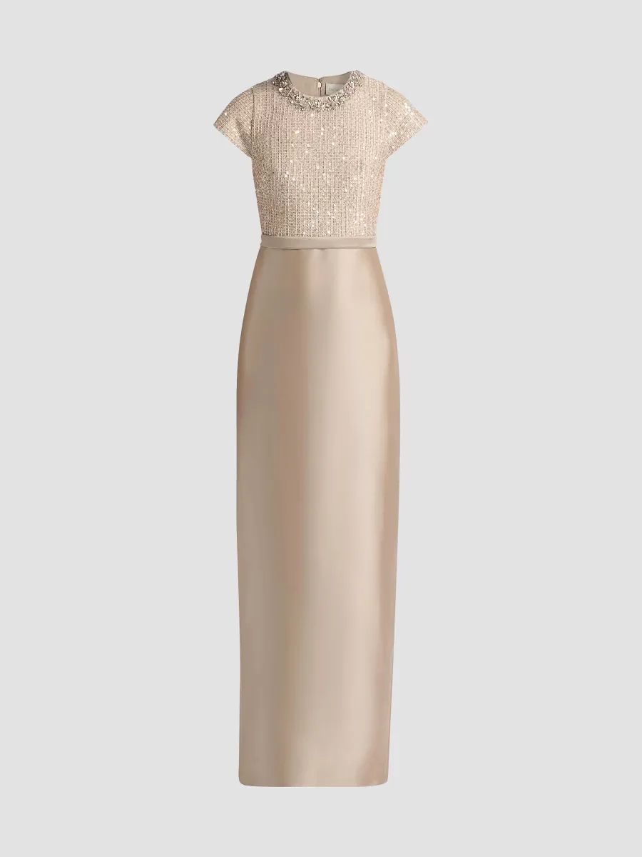 Isla Sequinned-Bodice Short-Sleeve Gown by SACHIN BABI