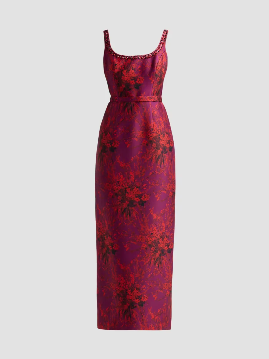 Lana Floral Print Satin Gown by SACHIN BABI