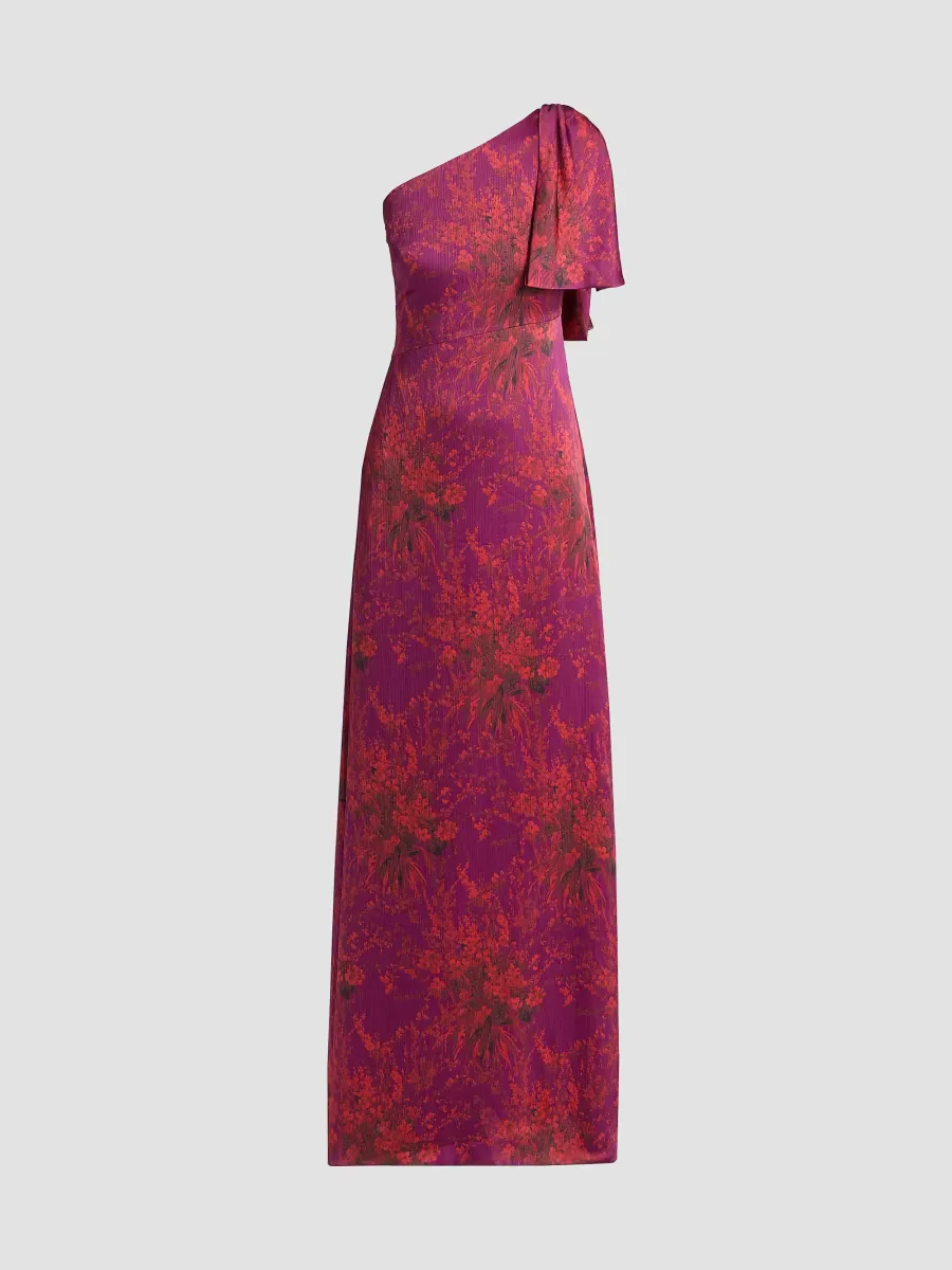 Chelsea Floral One-Shoulder Gown