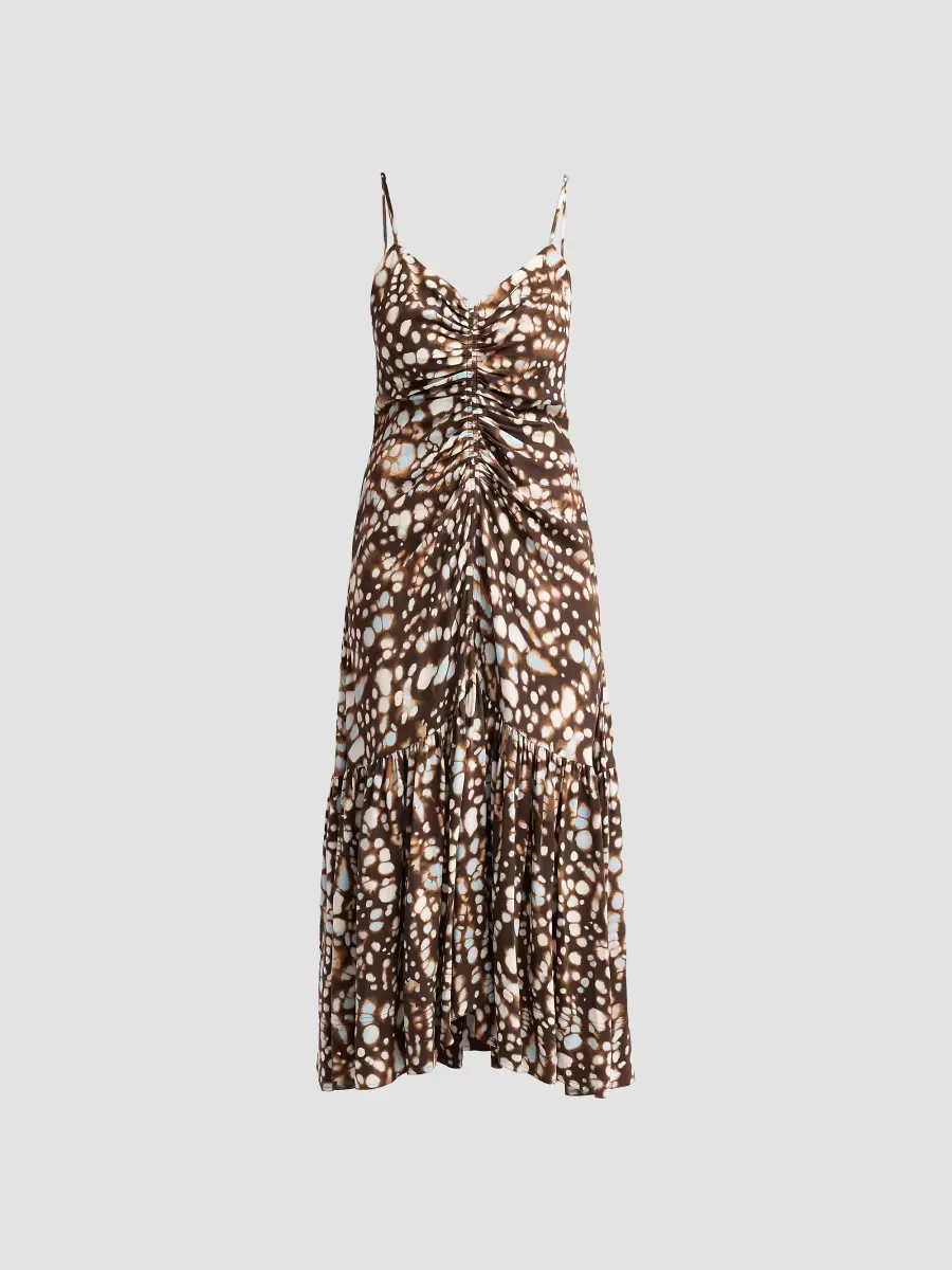 Lindsey Gathered Speckled Midi Dress by A.L.C.