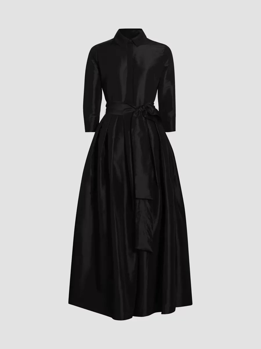 Julip Sateen Belted Shirt Gown by SIMKHAI
