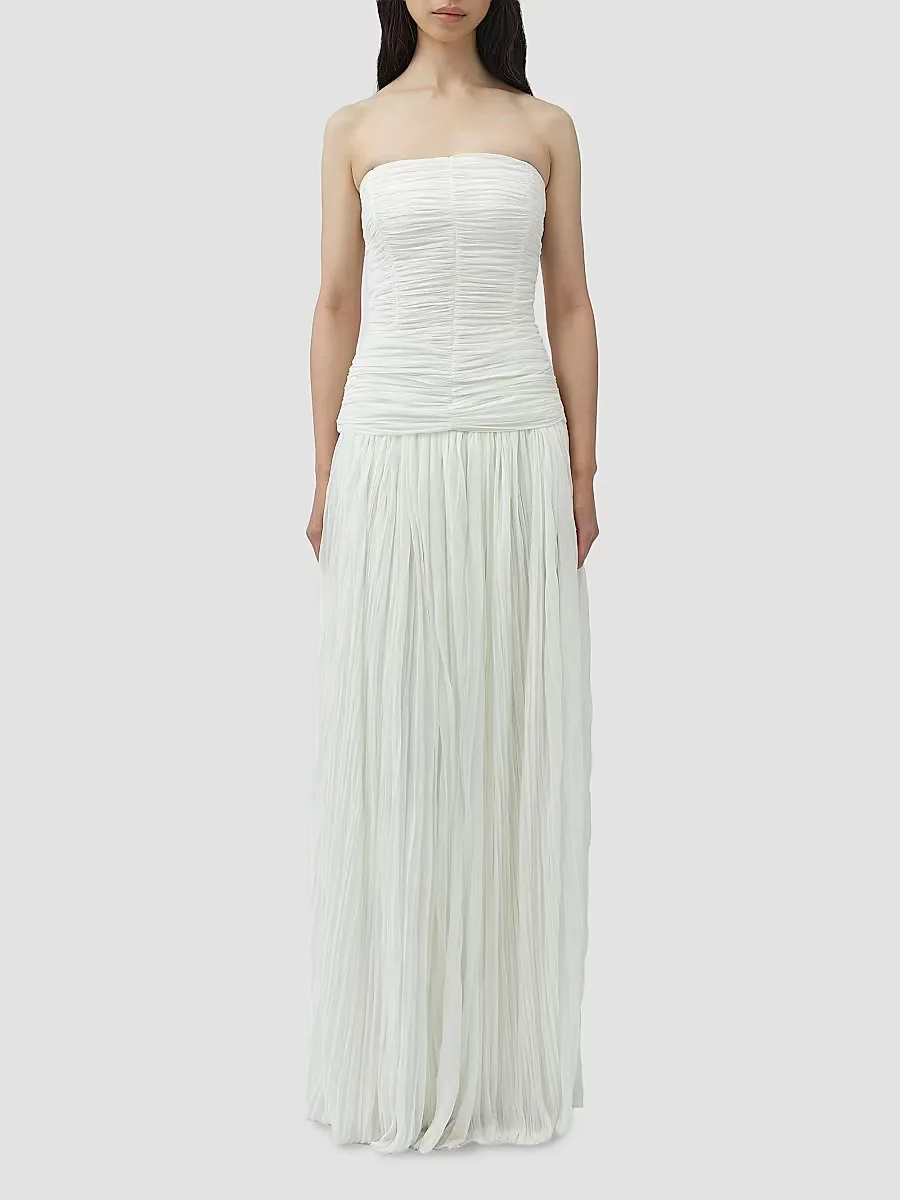 Danielle Crinkle Jersey Strapless Gown by SIMKHAI