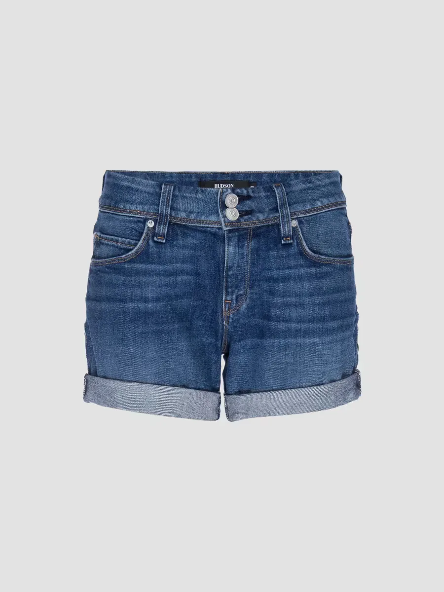 Croxely Mid-Rise Rolled Hem Denim Shorts by Hudson Jeans