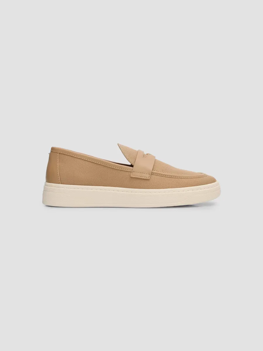 Apron Toe Canvas Penny Loafers by Giuseppe Zanotti