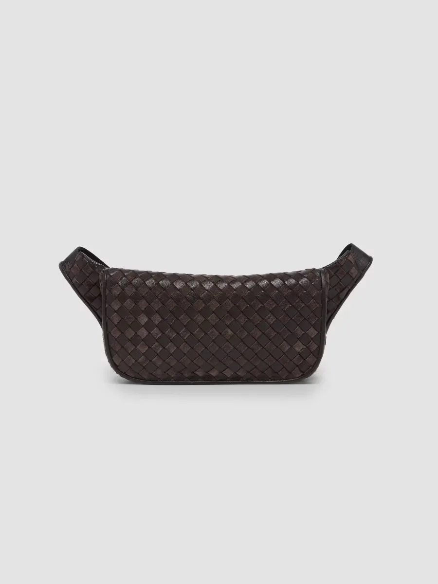 Veneto Intrecciato Leather Belt Bag by Bottega Veneta