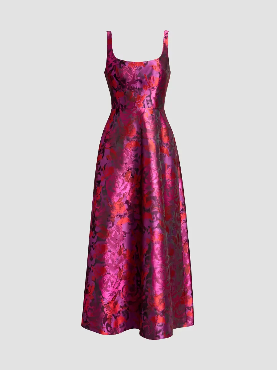 Vanna Jacquard Tea-Length Dress by Dress the Population