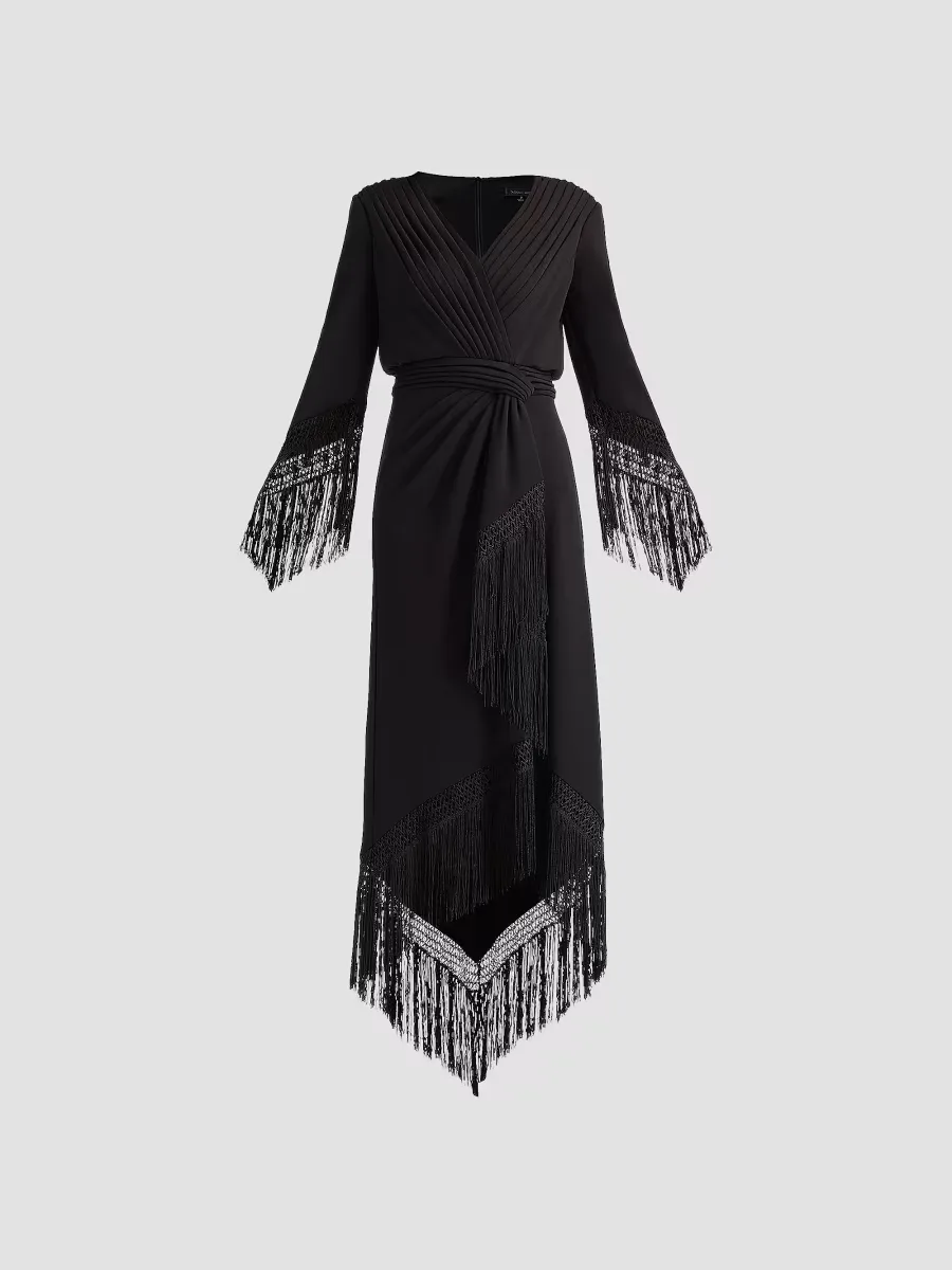 Fringe-Hem Cocktail Dress by Tadashi