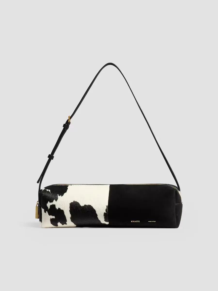 Kye Cow-Print Calf Hair & Suede Shoulder Bag by Khaite