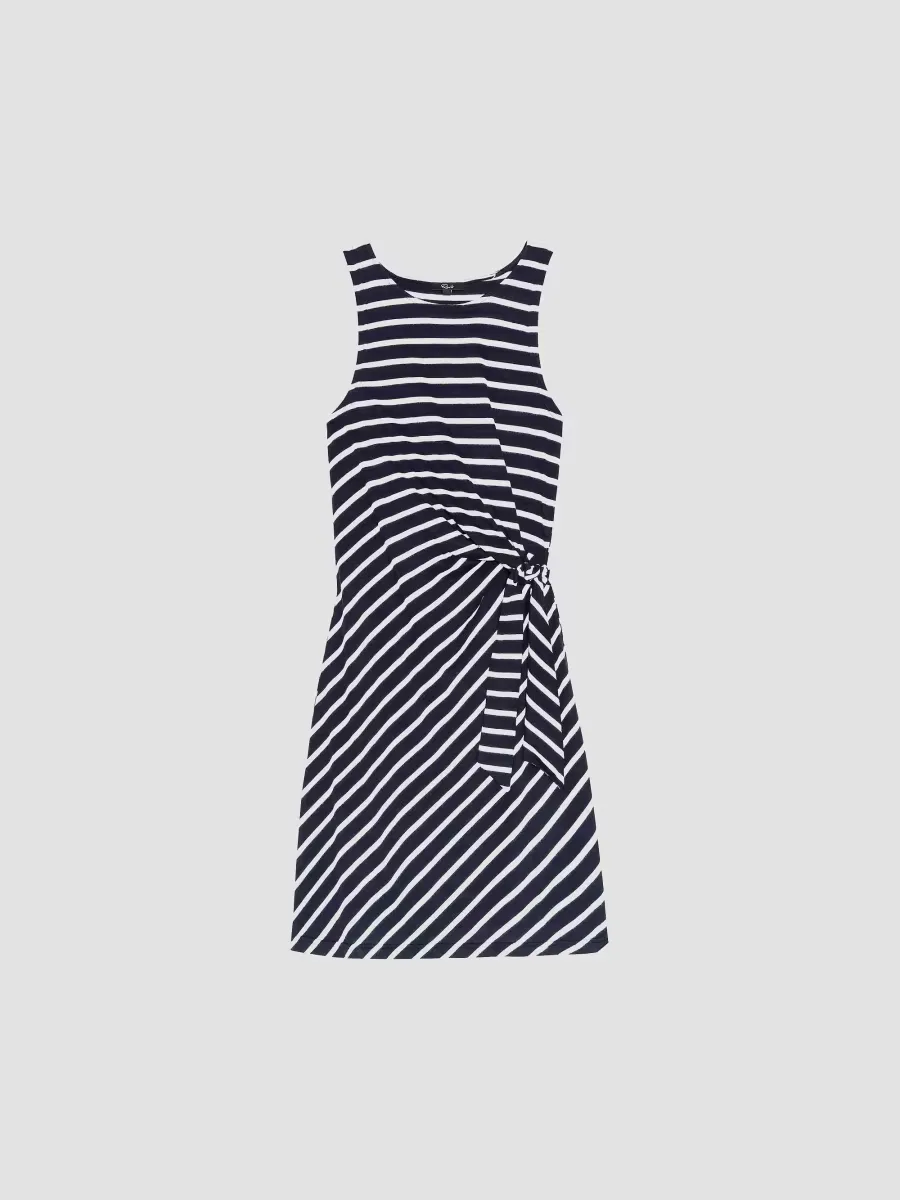 Harriet Cotton Stripe Knotted Minidress by Rails