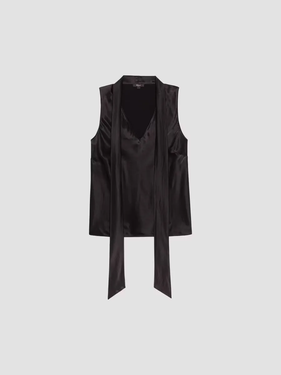 Poppy V-Neck Satin Top by Rails
