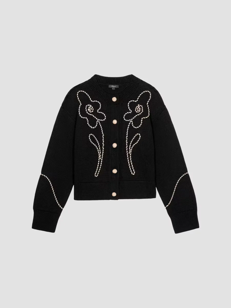 Sybil Floral Rope-Trimmed Cotton Cardigan by Rails