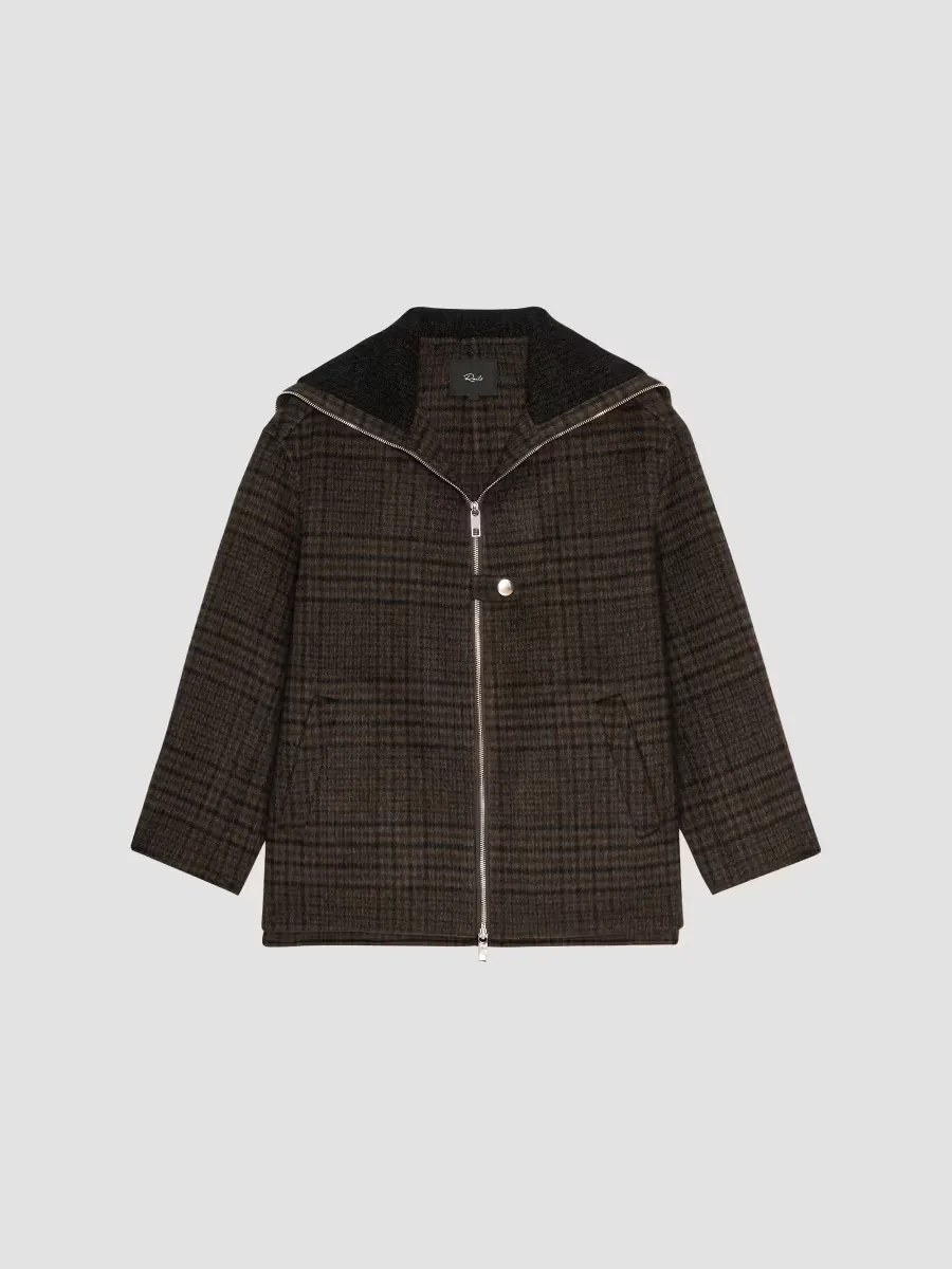Silves Plaid Wool-Blend Jacket by Rails