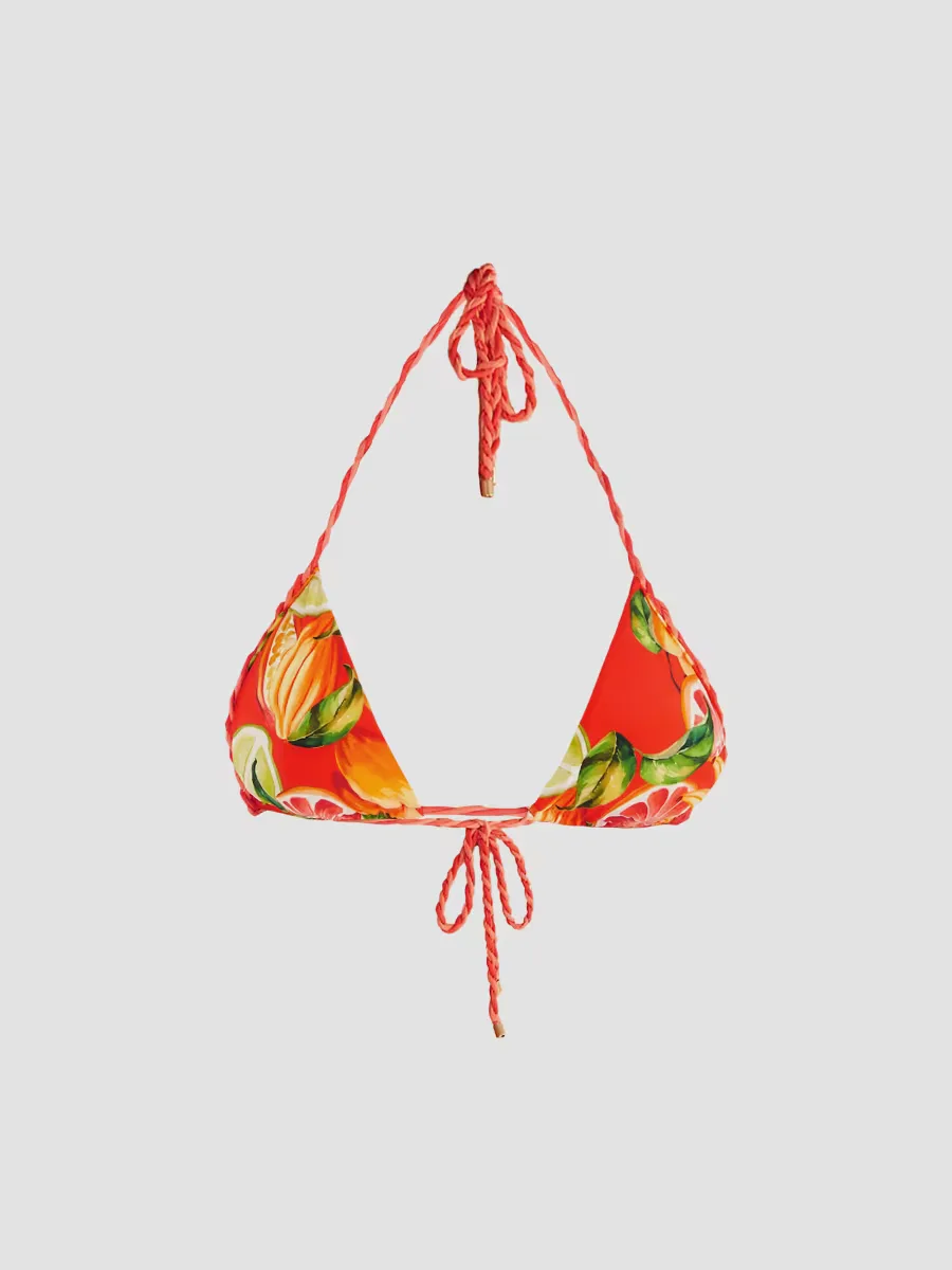 Fruit Print Triangle Bikini Top by FARM Rio
