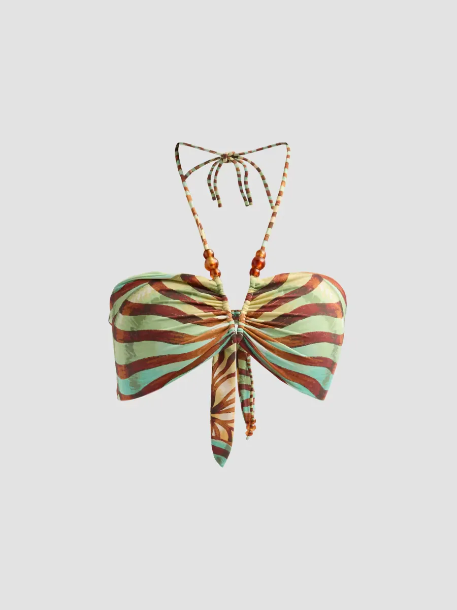 Stripe Halter Bikini Top by FARM Rio