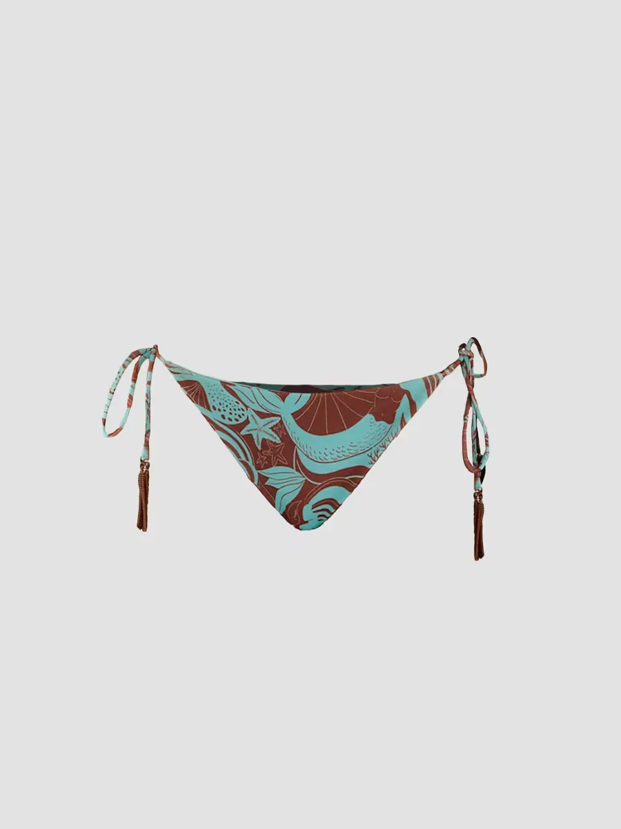 Ocean Print Tie Bikini Bottom by FARM Rio