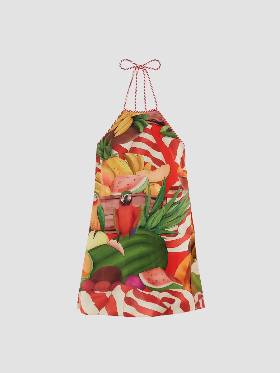 Parrot Print Halter Mini Dress by FARM Rio