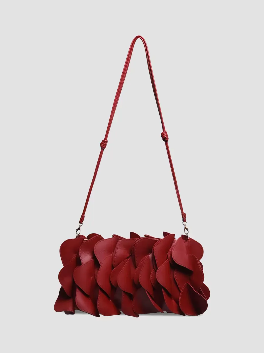 Leather Flower Clutch Bag by FARM Rio