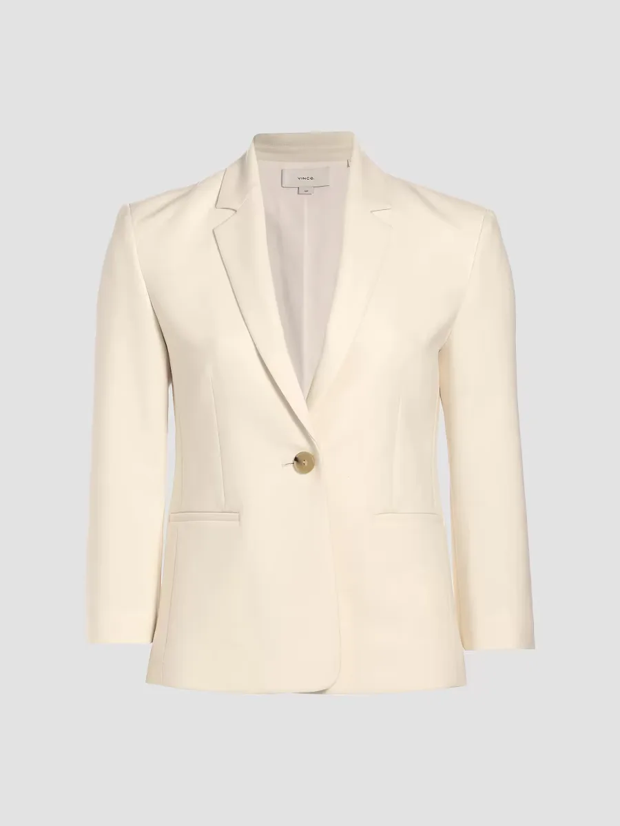 Crepe Single-Breasted Blazer by Vince