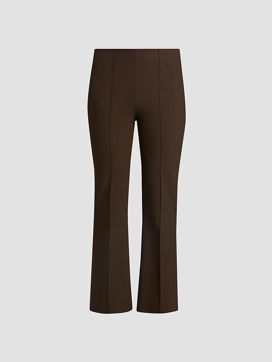 Mid-Rise Pintuck Crop Flare Pants
