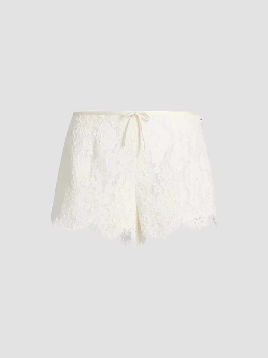 Lavendine Floral Lace Cotton-Blend Shorts