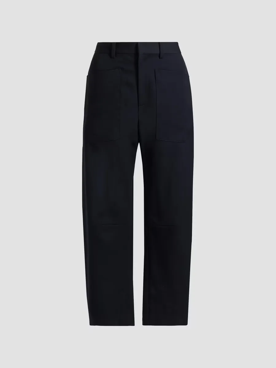 Shon Wool Barrel-Leg Pants