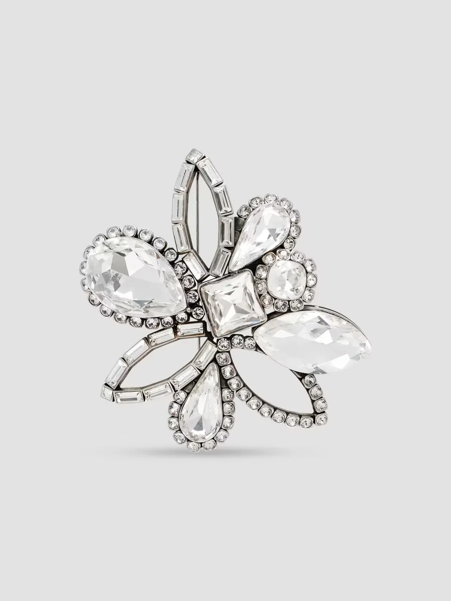 Chandelier Silvertone & Cubic-Zirconia Brooch by McQueen