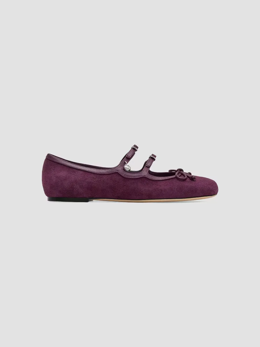 The Kiki Bow-Detailed Suede Ballerina Flats by Marc Jacobs