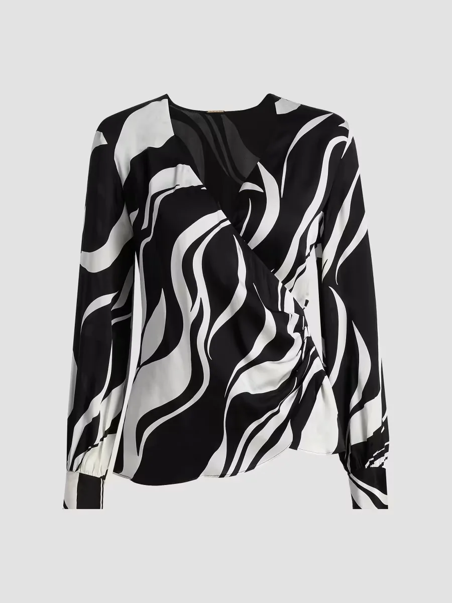 The Estelle Abstract Print Silk-Blend Top by Elie Tahari