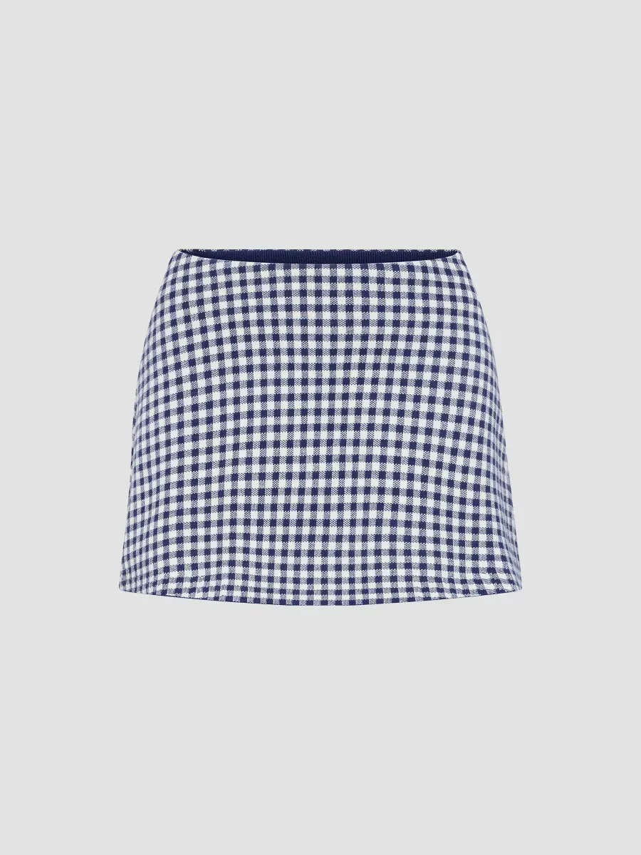 The Keepsake Gingham Skort by GOOD AMERICAN