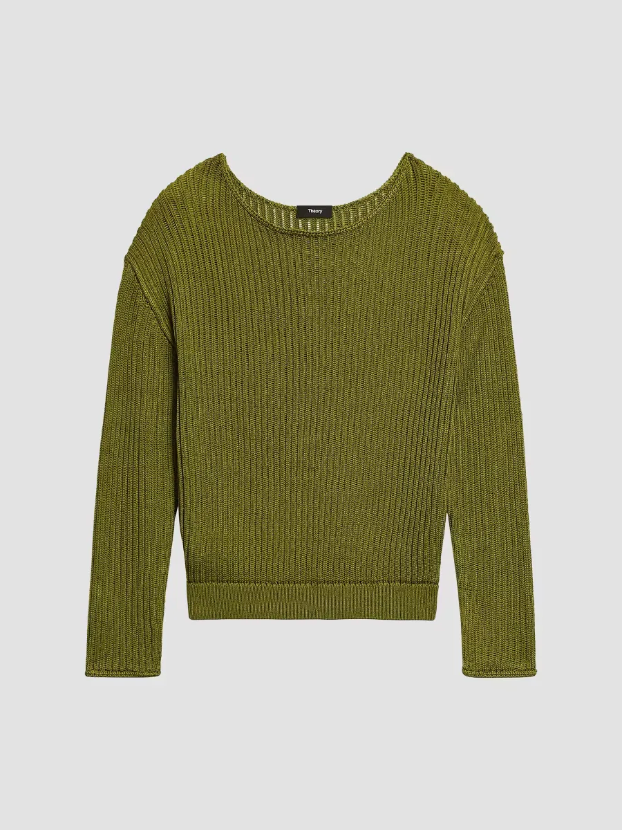 Open-Knit Cotton Sweater by Theory
