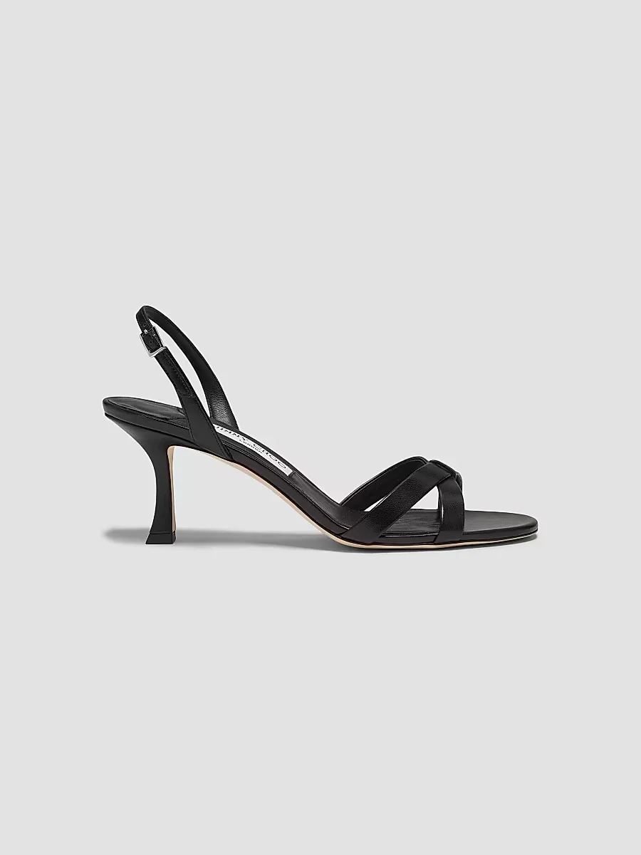 Elsy 70MM Crisscross Leather Sandals