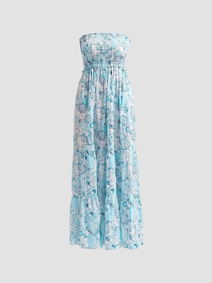Anali Printed Strapless Coverup Midi Dress by Lilly Pulitzer
