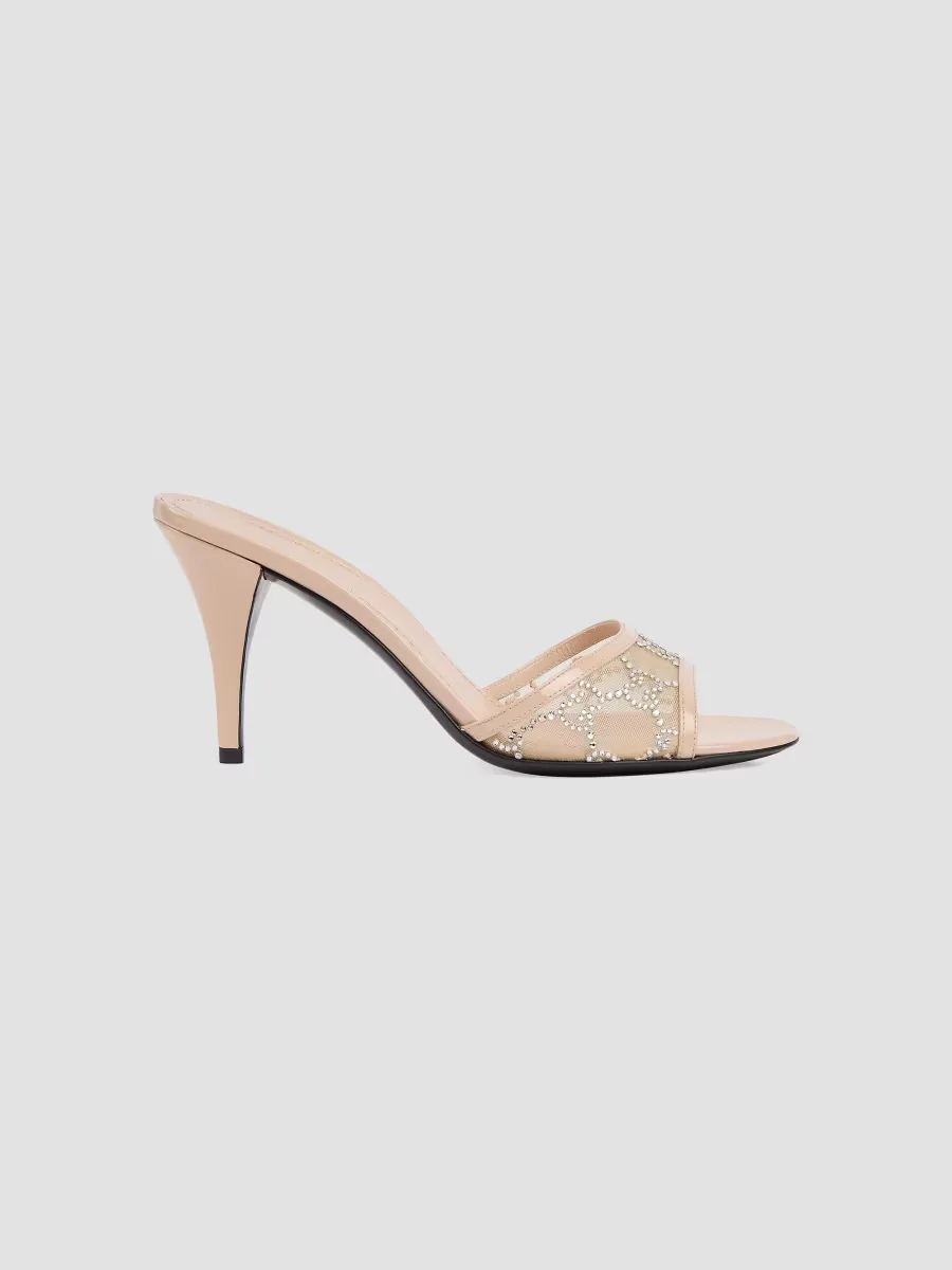Erin 85MM GG Crystal Mesh Sandals by Gucci